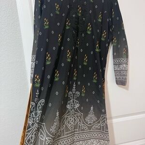 Black Floral Long Sleeve Dress